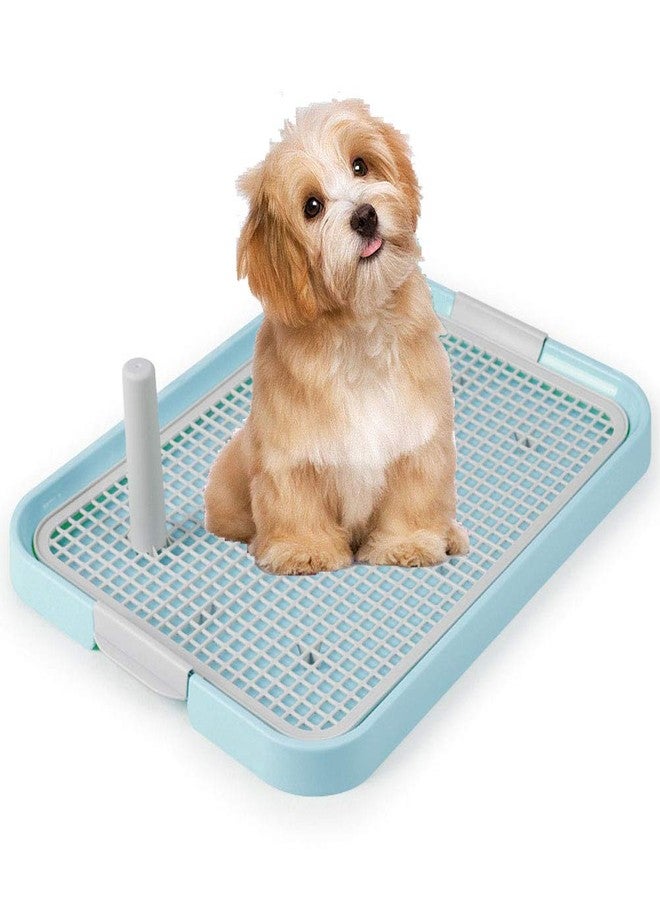 PATPAT® Dog Pet Puppy Potty Training Indoor Mesh Toilet Regular Protect Litter Tray Pan Pad Holder Keep Paws Dry and Floor Clean (19X 14 Inch, Blue) - Image 1